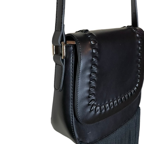 Summer & Rose Sadie Bag Purse with‎ Black Fringe and Gold Hardware Everyday Bag - Picture 4 of 7